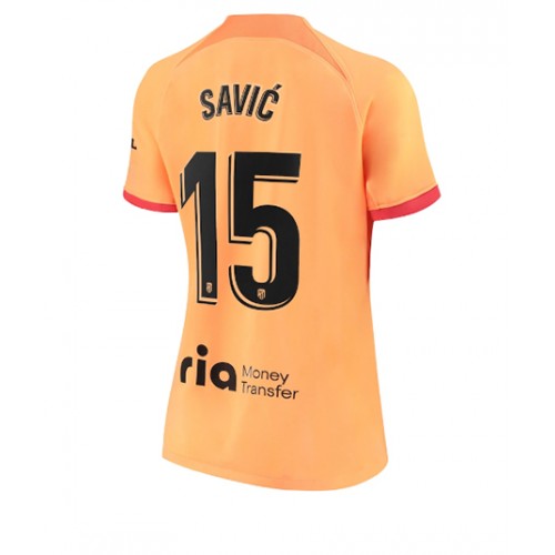 Dres Atletico Madrid Stefan Savic #15 Rezervni za Žensko 2022-23 Kratak Rukav